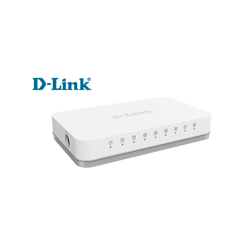 SWITCH D-LINK DGS-1008A, 8 RJ-45 10/100/1000 MBPS, MDI/MDIX, CSMA/CD.