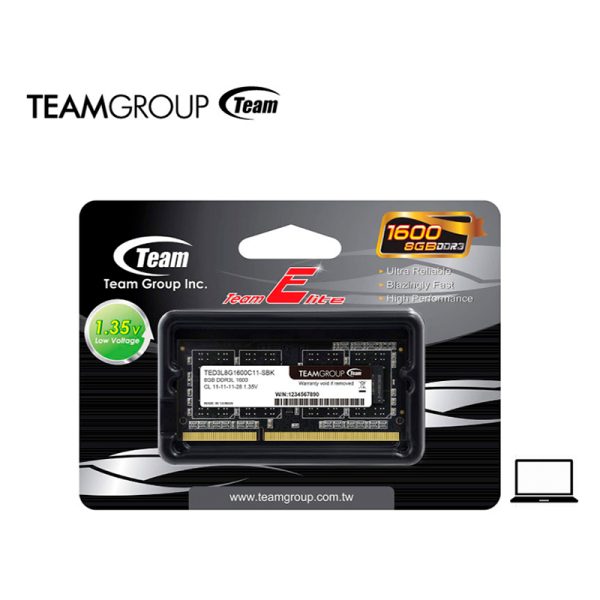MEMORIA SODIMM TEAMGROUP 8GB DDR3 1600 MHZ