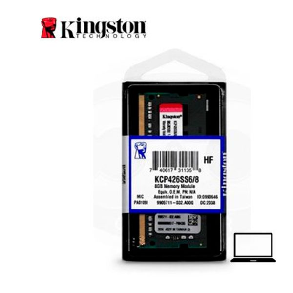 MEMORIA KINGSTON 8GB DDR4 SO-DIMM 2666 MHz