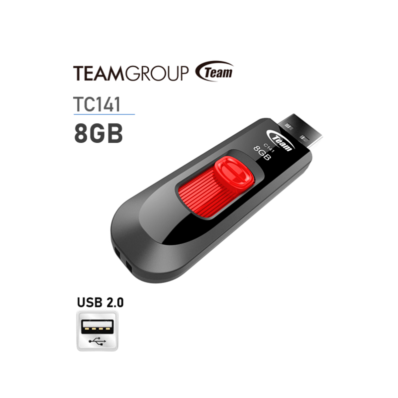 MEMORIA USB 8GB TEAMGROUP C141 COLOR ROJO